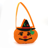 Quantité minimale de commande bas en gros Halloween décor à la maison personnalisé réutilisable citrouille feutre bonbons seau fourre-tout sacs-cadeaux tour ou traiter Halloween paniers