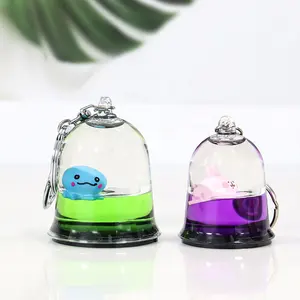 Bell Acrylic Liquid Floater Water Flotage Oil Floating Aqua Floaty Fluid Bubble Flow Liquor Aquarium Mini Snow Globe Keychain