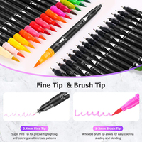 34 Uds artista fino y pincel rotuladores para colorear para diario nota tomar letras caligrafía dibujo arte artesanía suministros Kit