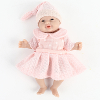 7-Zoll 100 % Vollsilikon-Reborn-Babypuppe, Lebensechte Mini Lächeln-Mädchen-Puppe für Anti-Stress, Realistisches Kinderspielzeug