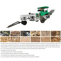 Broyeur à bois mobile 5-8t/h, broyeur diesel de haute qualité avec moteur haute puissance 380V avec certification CE
