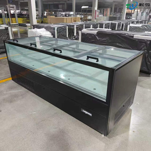 Congélateur horizontal commercial à porte coulissante en verre, faible niveau sonore, pour crème glacée de type épicerie, avec compartiment de congélation profond - Product Image 1