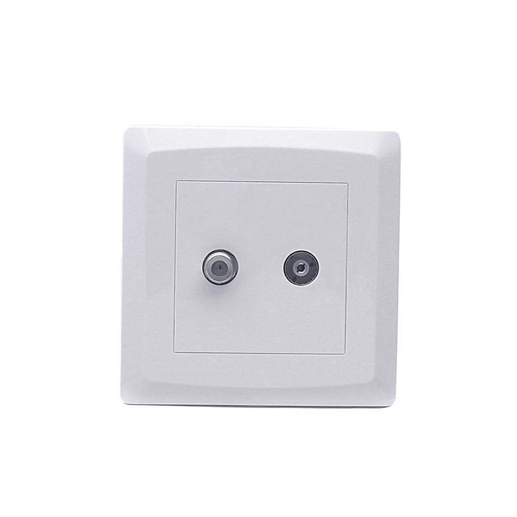 Hot Selling White UK Standard Satellite Socket and TV Socket Lot of Color Type Wall Socket Extension for Home