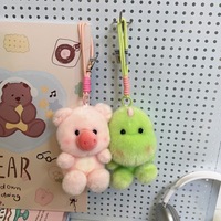 Adorable Porte-clés en Peluche Animal de 18 cm, Pendentif Mascotte en Peluche, Jouet en Vinyle, Cadeau, Breloque pour Sac, Porte-clés de Voiture, pour Machine à Grue