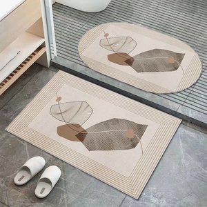 Nouveau matériau tapis de bain en caoutchouc support antidérapant tapete de cozinha diatomée 2 pièces ensemble tapis de salle de bain - Product Image 3
