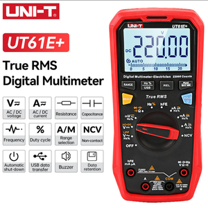 Multimètre numérique UNI-T UT61E+ 22000 points True RMS, multimètre à gamme automatique, testeur de tension, de capacité et de fréquence 1000V - Product Image 3