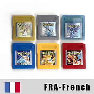 FRA French battery save Crystal gold silver yellow blue red green Holographic Metallic box manual <b>Game</b> Cartridge for Gbc - Product Image 3