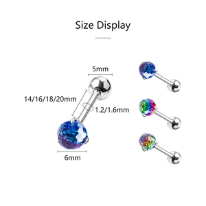 Bijoux en alliage de titane F136, boule de danse à dégradé, bijoux de piercing corporel, boucles d'oreilles et clous de langue en stock - Product Image 4