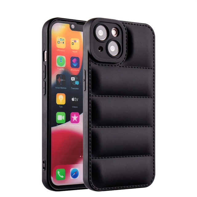 Luxury Soft Down Wear Coat Jacket Leather Cotton TPU Phone Case for ITEL A23 PRO P37 P38 PRO VISION 1 2 3 PLUS S15 S16 PRO Cover