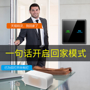 Smart <b>Touch</b> Switch Black Tempered Glass Panel Mesh Tmall Genie Voice Control Embedded <b>LED</b> <b>Light</b> Source - Product Image 3