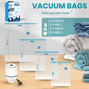 Sacs de rangement <span class=keywords><strong>sous</strong></span> <span class=keywords><strong>vide</strong></span> G-20 pour vêtements et literie, gain de place, comprenant 4 tailles différentes (Jumbo, Petit), compression pour voyage - Product Image 5