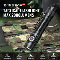 Linterna portátil SP31V3 con logotipo personalizado, 2000lm, 269M, distancia de haz, linterna LED de bolsillo, Mini linterna EDC recargable fácil de llevar