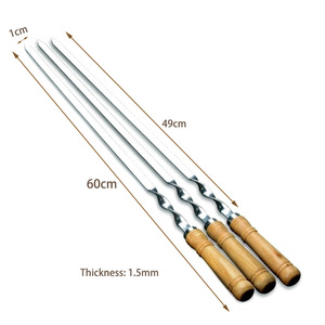 <span class=keywords><strong>Brochetas</strong></span> <span class=keywords><strong>para</strong></span> Barbacoa con Mango de Madera de 23.5 Pulgadas, <span class=keywords><strong>Brochetas</strong></span> Brasileñas Planas de Acero Inoxidable <span class=keywords><strong>para</strong></span> Asar <span class=keywords><strong>Carne</strong></span> - Product Image 2