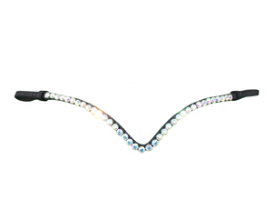 Nueva y Exclusiva Diadema de Cuero Hecha a Mano con Cristales en Forma de V y Pedrería Elegante para Caballo - Tallas y Colores Personalizables - Cob-Full - Product Image 2