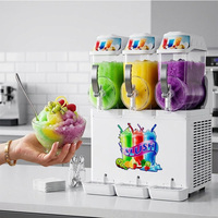 Machine à Granita Commerciale 12L à Cuve Simple, Double ou Triple en Acier Inoxydable – Offre Spéciale – Idéale pour Smoothies et Boissons Glacées