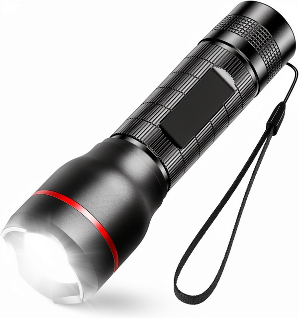 Lepro LED Torch Super Bright 5 Modes Zoomable Aluminium Body SOS Mode Non-Slip Grip Small 18650/AAA Battery Powered Flashlight