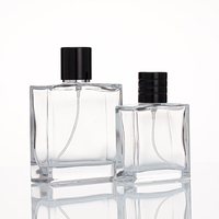 Bouteilles de parfum en verre de luxe personnalisées Cube carré de 30ml 50ml 100ml Tailles transparentes 100ml Produit du fabricant