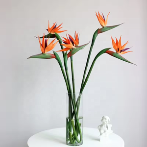 Oiseau de paradis artificiel <span class=keywords><strong>fleurs</strong></span> en caoutchouc <span class=keywords><strong>Strelitzia</strong></span> fleur à longue tige adaptée au bricolage décor à la maison fête thème affichage - Product Image 1