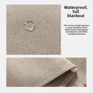 Stores à enroulement romains en polyester, occultants à 100%, style luxe léger, taille personnalisable, pour chambre, salon, baie vitrée et petite fenêtre - Product Image 4