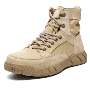 Botas de Combate TSB01 Marrón Verde Bronceado Clásicas Superligeras de Cuero Vacuno de Ante Transpirable para Verano con Cremallera Lateral de Rápido Desenganche - Product Image 2