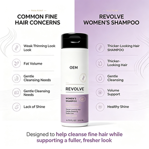 Shampooing OEM Revolve <span class=keywords><strong>pour</strong></span> femmes 200ml <span class=keywords><strong>pour</strong></span> <span class=keywords><strong>cheveux</strong></span> fins et clairsemés, nettoyage doux, boost de volume, favorise la brillance et la santé des <span class=keywords><strong>cheveux</strong></span> - Product Image 2