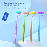 Brosse à dents horizontale WISDOM de haute qualité, poils souples en forme de S, massage des gencives, articulation spéciale verticale, pour adultes, couleur personnalisable