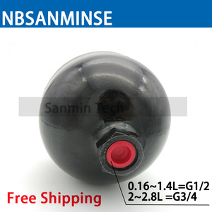 Acumulador Hidráulico de Diafragma NBSANMINSE, Tipo Soldado de Acero al Carbono, Tanque de Amortiguación con Rosca Interna para Estabilización de Presión - Product Image 2