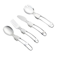 Couteau de table pliant Portable, pour la maison, fourchette à salade, cuillère baguettes de voyage vaisselle en acier inoxydable 304
