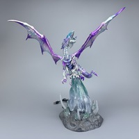 Figurine d'anime Yu-Gi-Oh, 45 cm, Dragon blanc aux yeux bleus, statue avec base lumineuse, figurine de monstre de duel GK, grande taille, figurine d'action