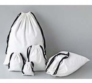 Pochette à bijoux écologique personnalisée 7*9cm en coton avec cordon de serrage, sac d'emballage textile uni pour flacons de parfum, couleur naturelle - Product Image 6