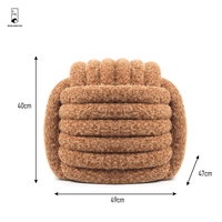 Vente en gros de meubles de chambre à coucher en polyester doux tissé en corde d'alpaga pour l'habillage de luxe repose-pieds pouf tabouret de canapé