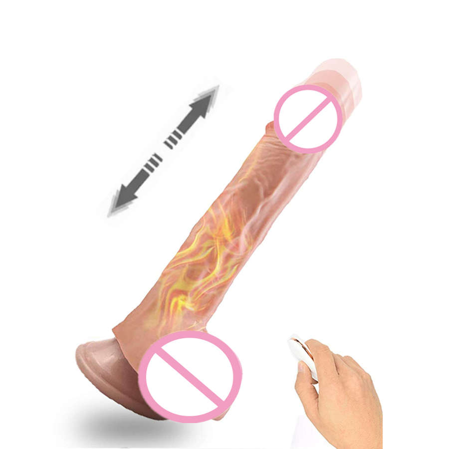 Nuovo Doppio Strato di Silicone Liquido di Simulazione Del Sesso Del Vibratore Del Pene Adulto Telecomando Senza Fili Telescopico Rotante Dildo per Le Donne