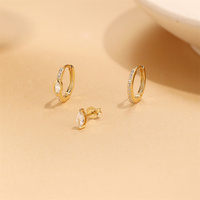 Ensemble de bijoux de luxe en or et argent, 3 pièces, nouveau modèle, boucles d'oreilles en diamant œil de cheval