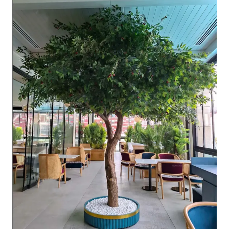 Albero decorativo da pavimento a soffitto quasi naturale albero di ulivo artificiale con piante verdi finte