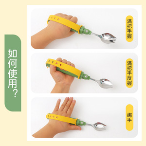 Green Tableware Utensils for Elderly Soft Rubber Handles Arthritis Parkinson Patients Rehabilitation Therapy Supplies 3pcs - Product Image 4