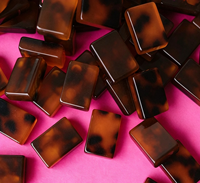 Tuiles de Mahjong Américain Funky Trade Série Tortoise Happy en Acrylique Gravé – Jeux de Table et Cadeaux