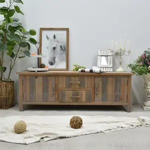 Rustic rustik ev dekor mobilyalar el işi eski çam Reclaimed ahşap çekmeceler Meuble TV standı kabine