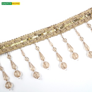 Vêtements Décoration De Rideau Polyester 9cm Largeur Différentes couleurs Cristal <span class=keywords><strong>Épaisse</strong></span> <span class=keywords><strong>Frange</strong></span> De Perles - Product Image 6