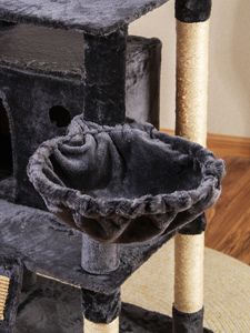 Top Quality House Scratcher Tower Flower Wall Scratch Cando Bed Scratching Post Designer Faux Fur Pet <strong>Cat</strong> <strong>Tree</strong> for Large <strong>Cats</strong> - Product Image 2