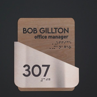 Plaque de nom de bureau en braille tactile avec lettres en relief 3D