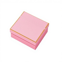 Boîte cadeau vide rectangulaire rose avec nœud, grande taille, couvercle et base, pour filles
