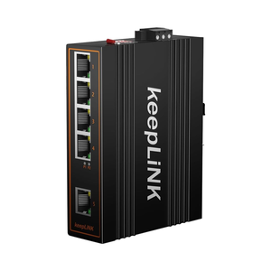 KeepLiNK 5 puertos Gigabit Industrial PoE <span class=keywords><strong>Switch</strong></span> no gestionado 125W <span class=keywords><strong>Ethernet</strong></span> Din Rail <span class=keywords><strong>Switch</strong></span> IP40 -40 ° 75 °C Rango de temperatura de funcionamiento - Product Image 1