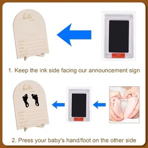 Cadre photo en rotin en forme d'arche pour annonce de grossesse ou de naissance, révélation du sexe du bébé - Décoration de chambre d'enfant - Product Image 5