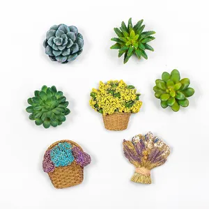 वसंत हरे पौधे सरस फ्रिज मैग्नेट गर्म बिक्री खुदरा कस्टम 3D फ्रिज मैग्नेट
