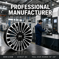Jantes en alliage forgées sur mesure PY, concaves profondes, tout-terrain, 4x4, 16-24 pouces, noir brillant, usinées CNC, pour SUV et camion
