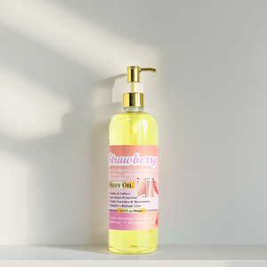 Etiqueta privada orgánica hidratante suavizante brillante fresa 500ML aceite esencial corporal para todo tipo de piel - Product Image 4