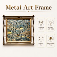 Peintures et décorations murales de style romain, paysage, en métal, avec LED, impression 3D, style encre, luminaire suspendu, pour bureau, hôtel, grande taille personnalisée