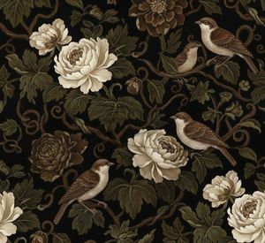 Decorative Vintage Songbird Floral Window <b>Curtains</b> Dense Floral Panel 70% Light Blocking Premium Fabric Drapes <b>for</b> Living Room - Product Image 5