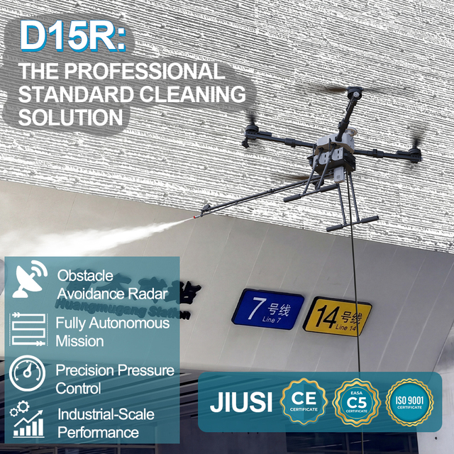 JIUSI D15R Cleaning Drone for Home Use Efficient Cleaning Solution Fire Fighting Building Window Cleaning Drone