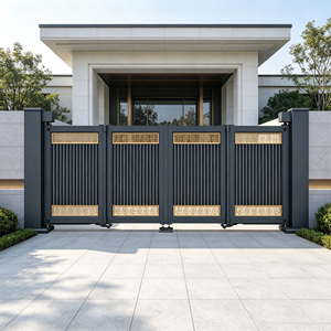 Automated <b>Swing</b> Entrance Gate for Villas Courtyards Modern Design Aluminum Alloy Mouse-proof Trackless Villa Courtyard - Product Image 5
